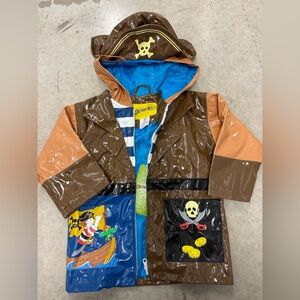 Kidorable Brown and Blue Pirate Raincoat.” Boys 2T